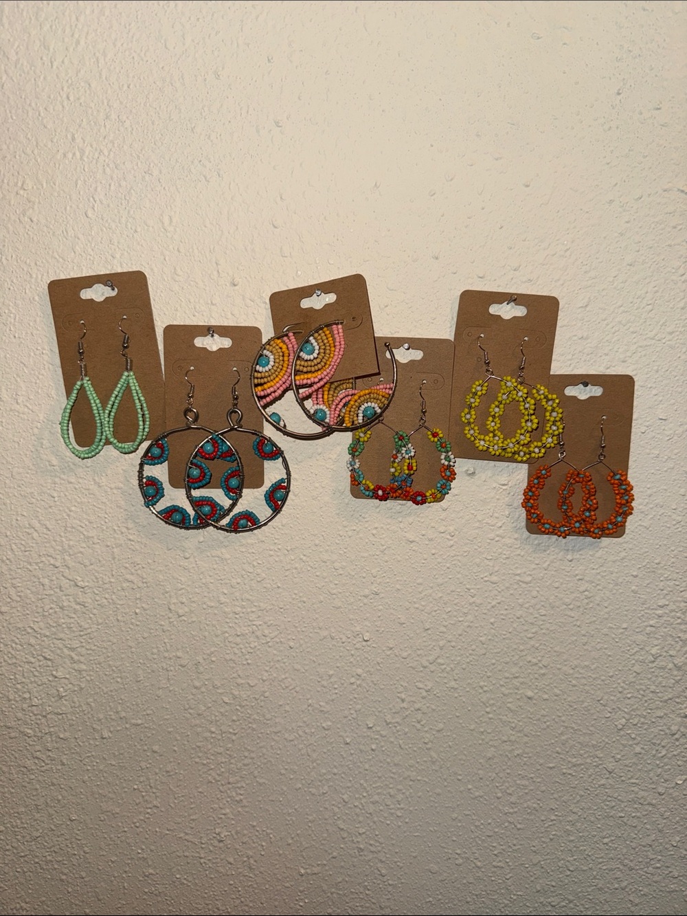 Beaded Hoop Earrings - Multicolor Set